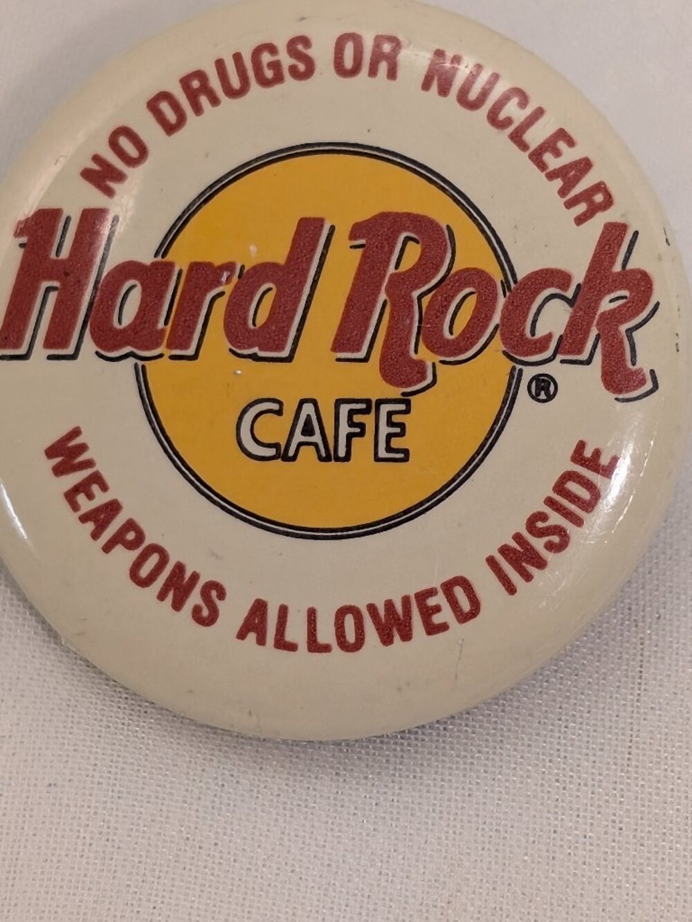 Vintage Hard Rock Cafe No Drugs Nuclear Weapons Pin 1980s 1990s Collectible